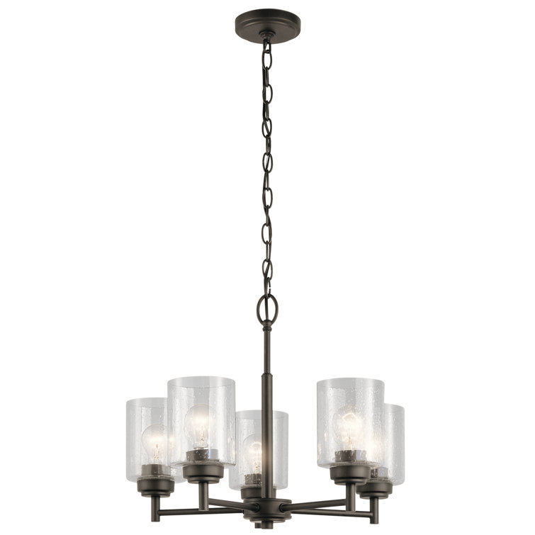 Winslow 5-Light Bronze Mini Chandelier with Clear Glass