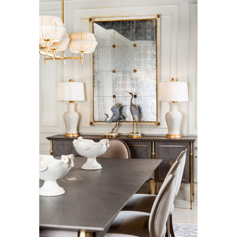 Amelie White Ceramic Table Lamp with Gold Leaf Base