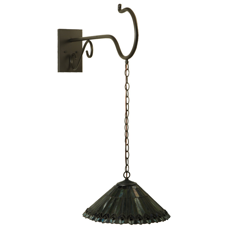Elegant Bronze 1-Light Direct Wired Sconce with Art Glass Shade