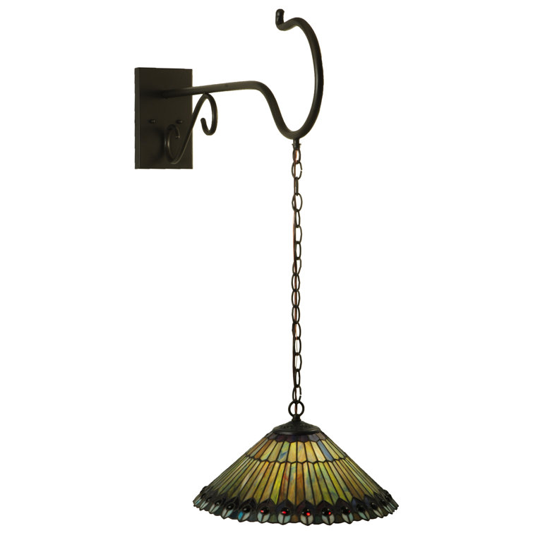 Elegant Bronze 1-Light Direct Wired Sconce with Art Glass Shade