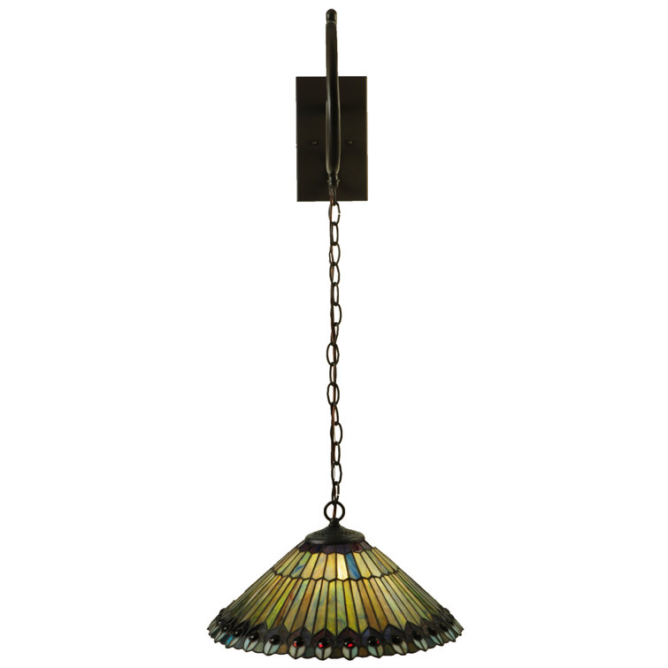 Elegant Bronze 1-Light Direct Wired Sconce with Art Glass Shade