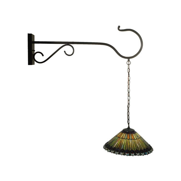 Elegant Bronze 1-Light Direct Wired Sconce with Art Glass Shade