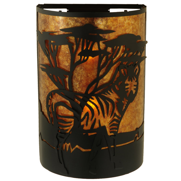 Savanna Stripes 2-Light Black Zebra Wall Sconce