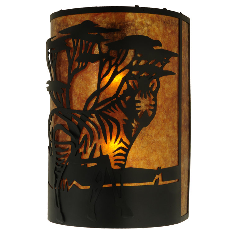 Savanna Stripes 2-Light Black Zebra Wall Sconce
