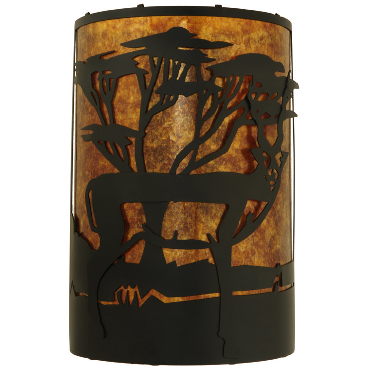 Black and Amber Mica Antelope Wall Sconce