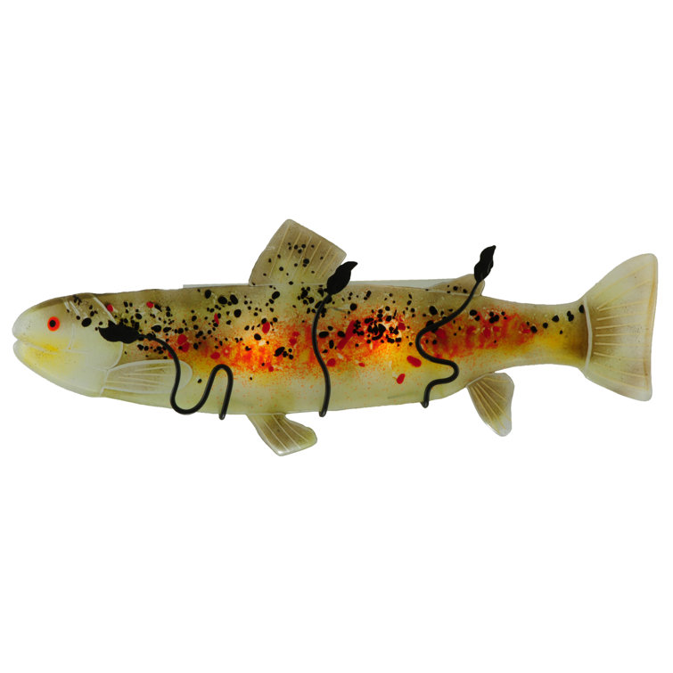 Handcrafted Glass Fish Wall Sconce with Black Accents