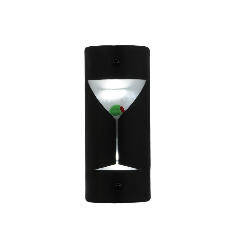 Black Nickel Martini Glass LED Wall Sconce