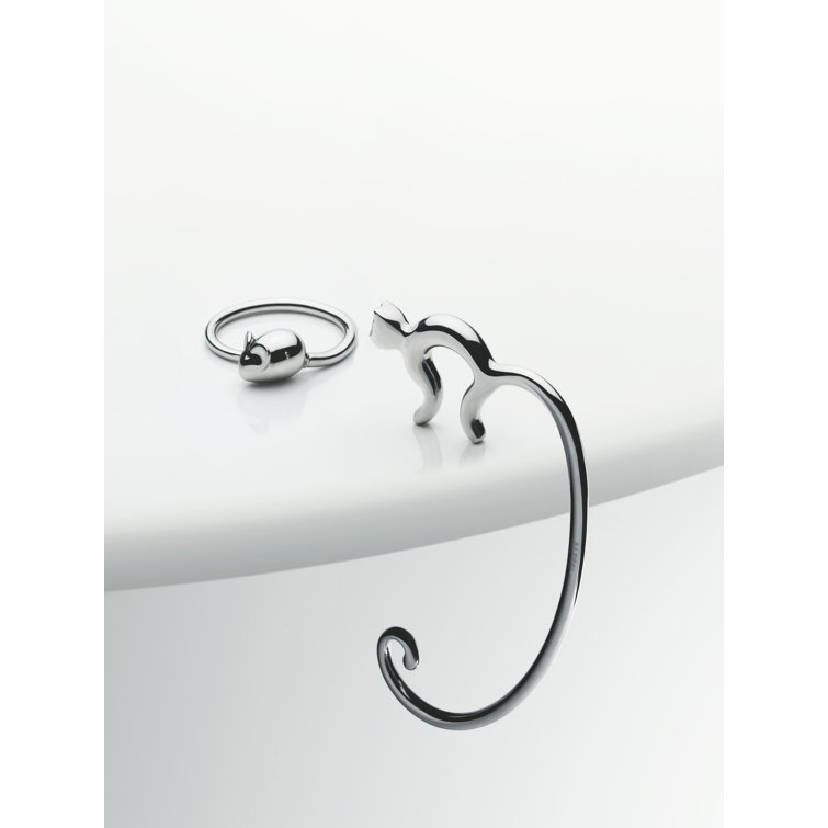 Mirror Polished Stainless Steel Cat Purse Hook