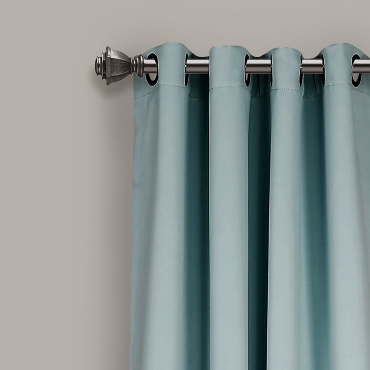 Blue Polyester Blackout Grommet Curtain Panels, 52" x 84"