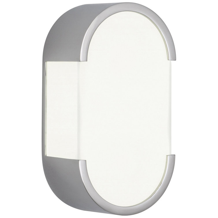 Bryce Minimalist Chrome Wall Sconce with Frosted Glass