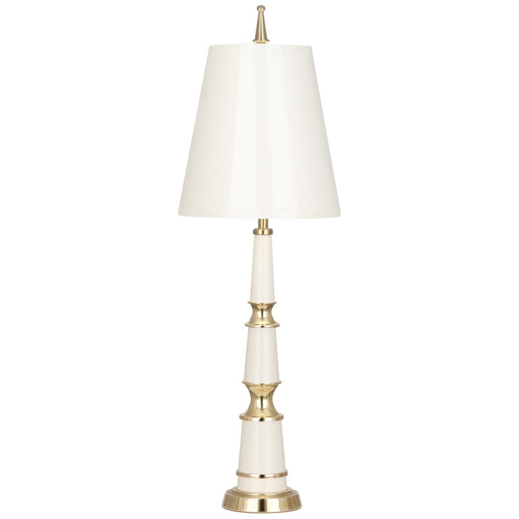Lily and Brass 25" Buffet Lamp with Opaque Shade