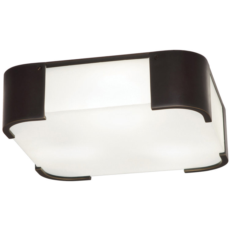Bryce Deep Patina Bronze 14" Indoor/Outdoor Glass Flush Mount