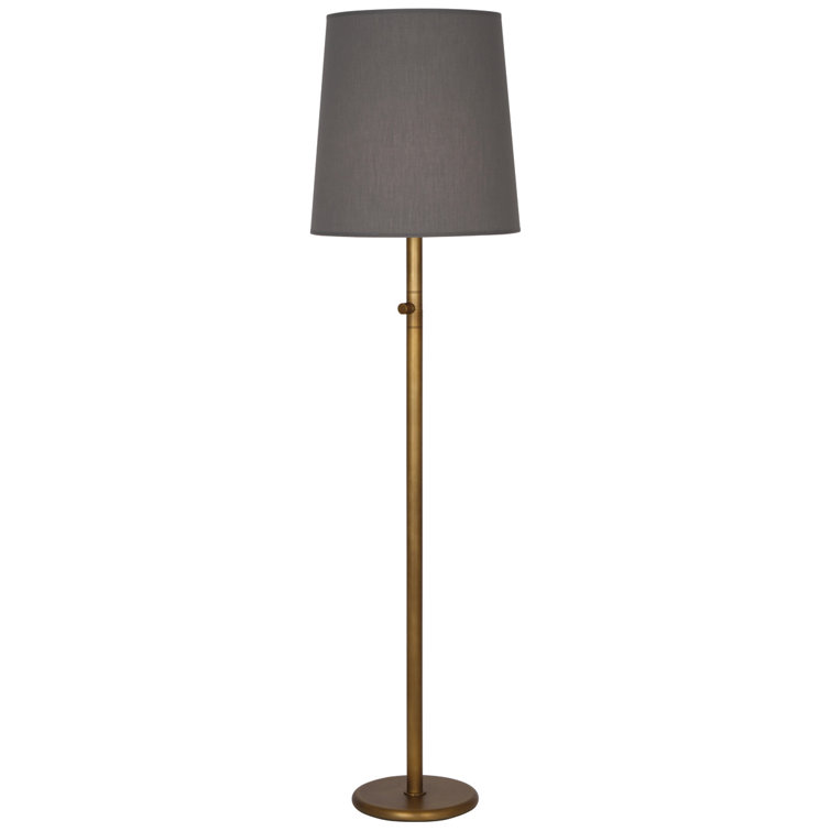 Aged Brass 62.5" Traditional Floor Lamp with Fondine Shade
