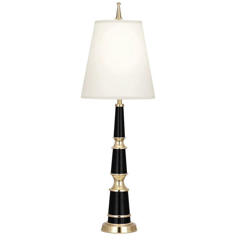 Versailles Black and Modern Brass Console Lamp with Fondine Shade