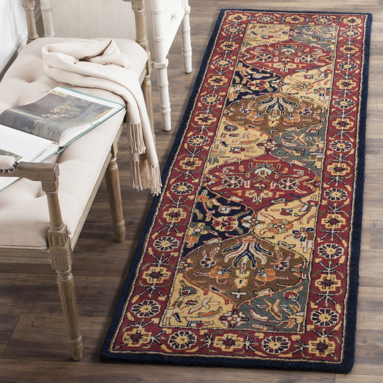 Elegant Heritage Multicolor Navy Wool 3' x 5' Area Rug