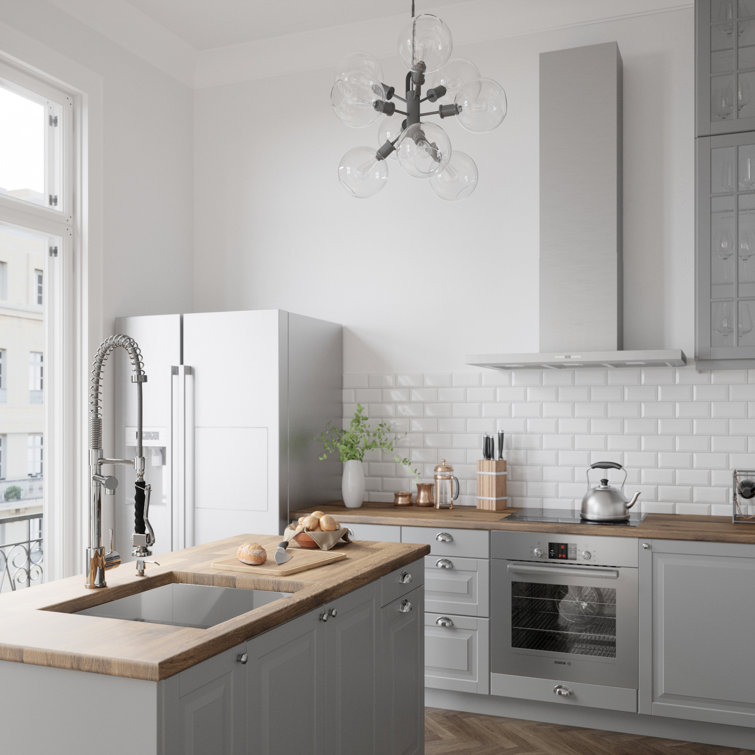 Zurich 27" Chrome Brass Pull-Down Kitchen Faucet
