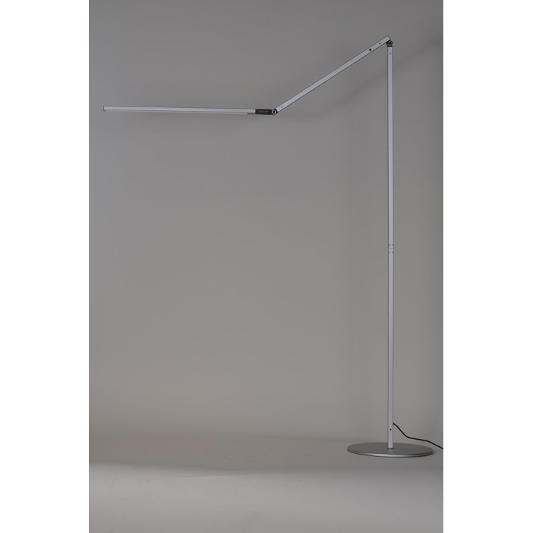 Adjustable 44'' Silver LED Task Floor Lamp with Touch Dimming