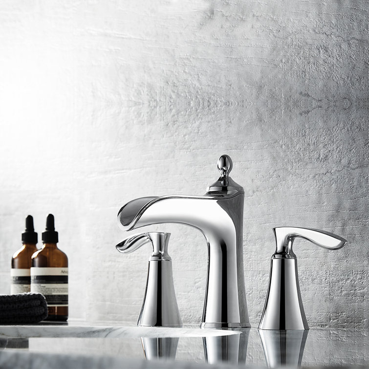 Ukiah Polished Chrome 2-Handle Widespread Waterfall Bathroom Faucet