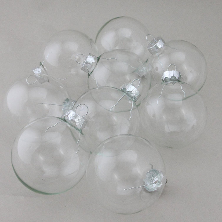 Clear Frosted Glass Christmas Ball Ornament Set
