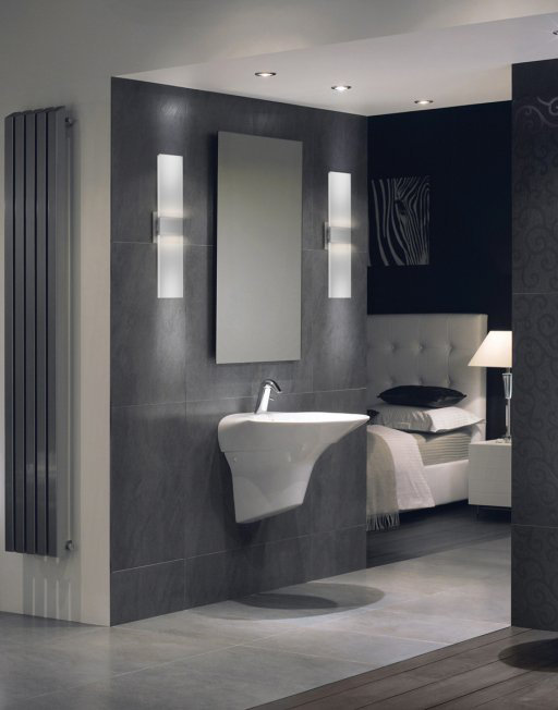 Baya Frosted LED Edge-Lit Acrylic and Satin Aluminum Bath Sconce