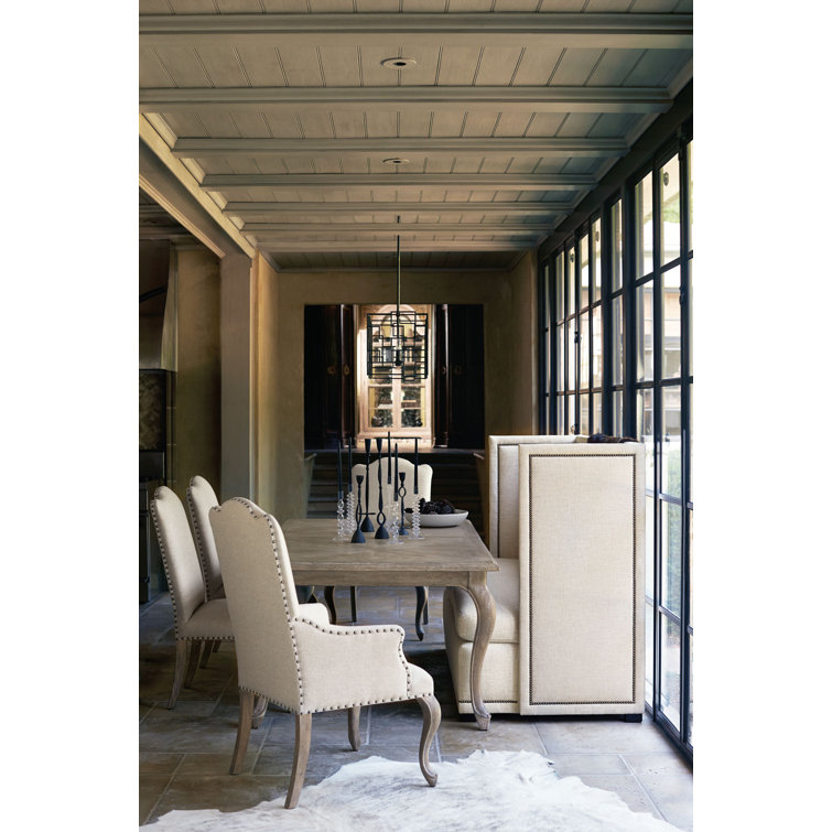 Campania Cream Linen & White Oak Transitional Armchair