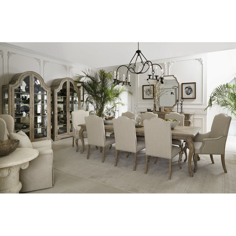 Campania Cream Linen & White Oak Transitional Armchair