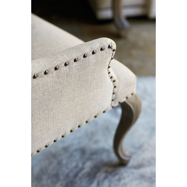 Campania Cream Linen & White Oak Transitional Armchair