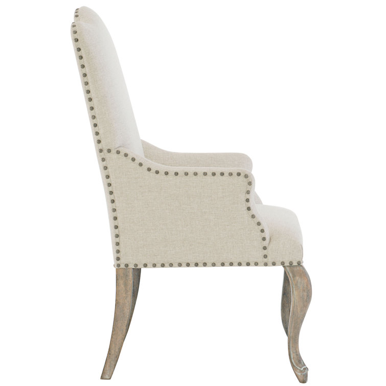 Campania Cream Linen & White Oak Transitional Armchair