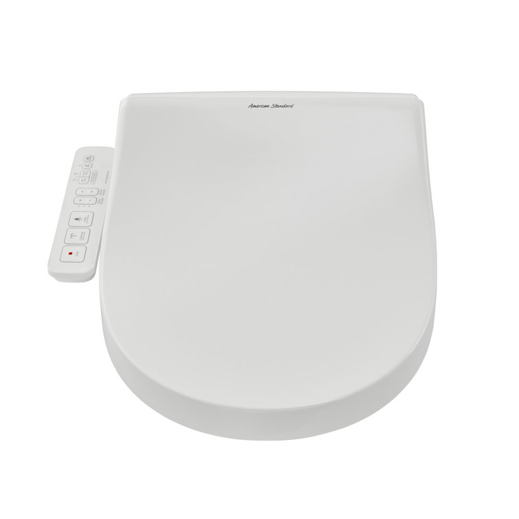 White Elongated Bidet Toilet Seat with Side Panel