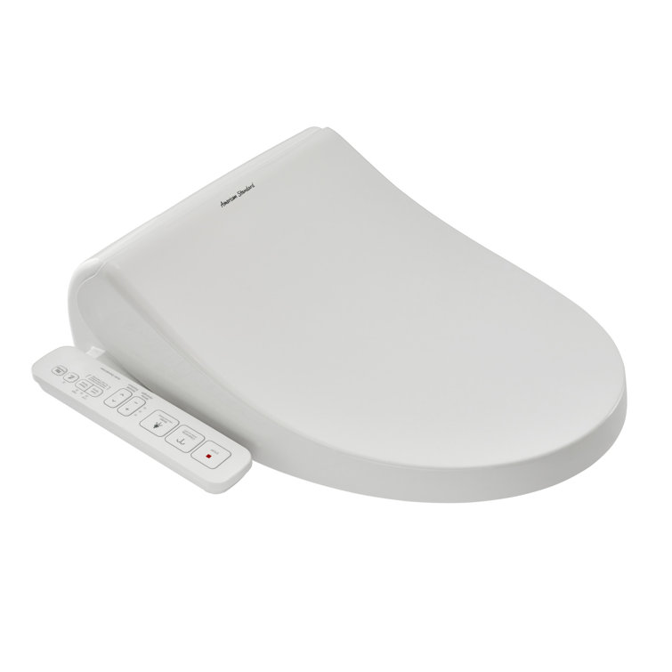 White Elongated Bidet Toilet Seat with Side Panel