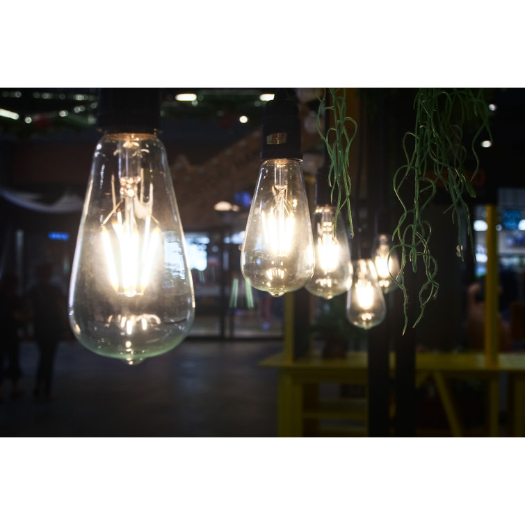 Clear Dimmable LED ST64 Bulbs with E26 Base, 4-Pack