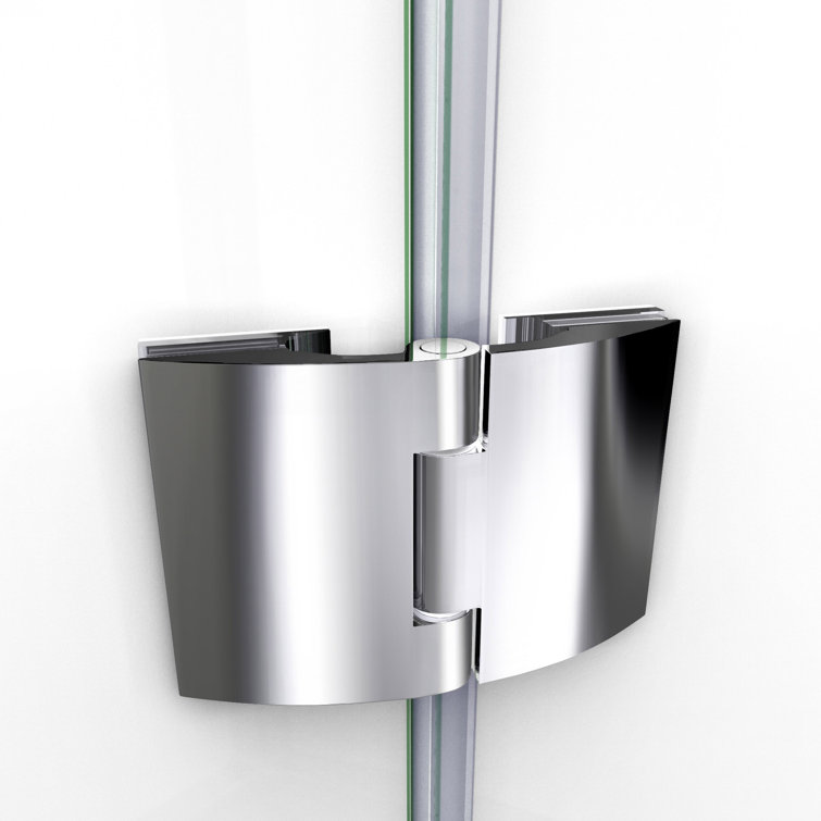 Aqua 48" Clear Glass Frameless Hinged Tub Door with Brushed Nickel Hardware