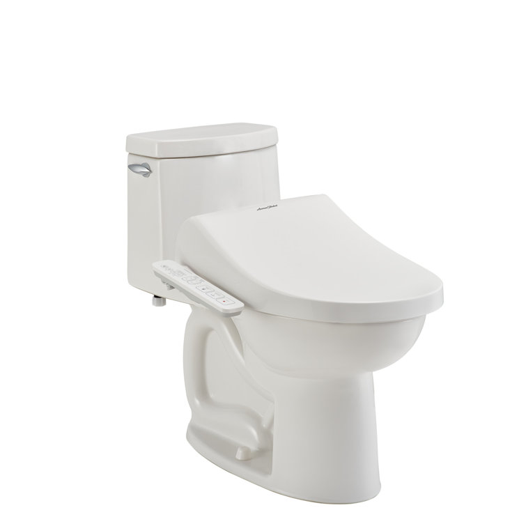 White Elongated Bidet Toilet Seat with Side Panel