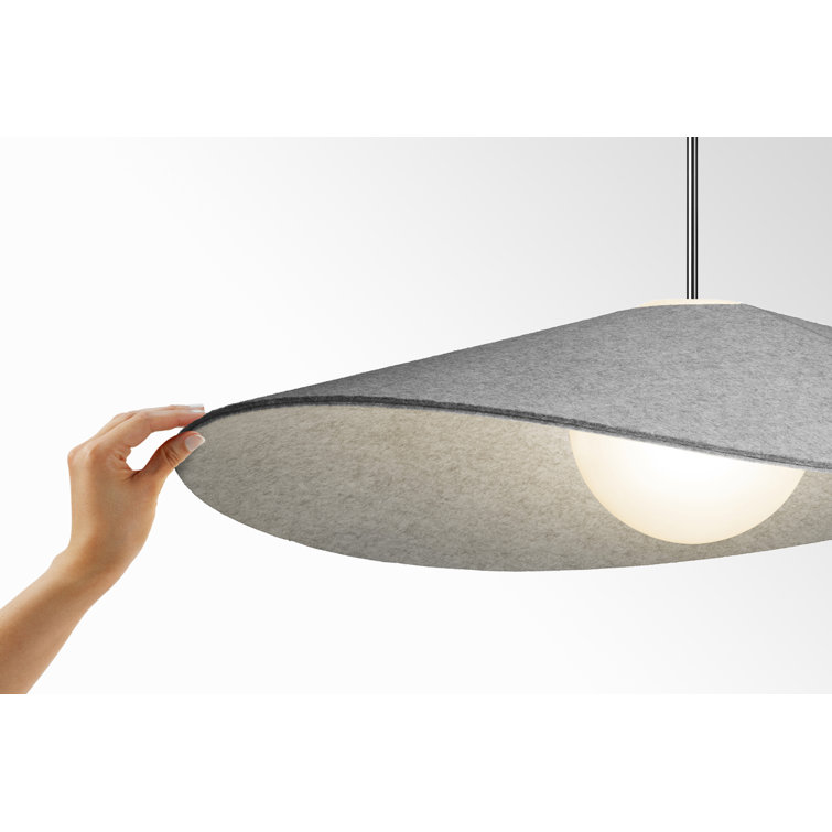 32" Wide Bola Felt LED Pendant with Dimmable Warm Light