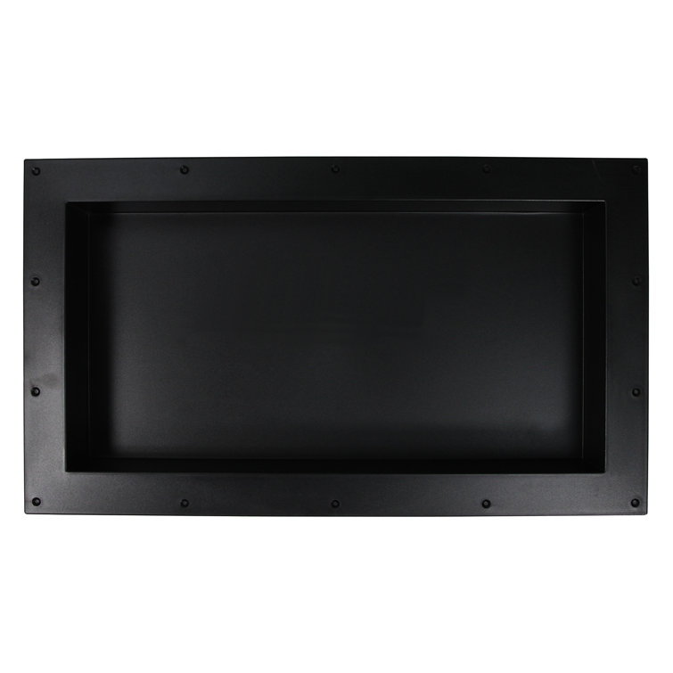 Black ABS Rectangular Recessed Shower Niche Shelf