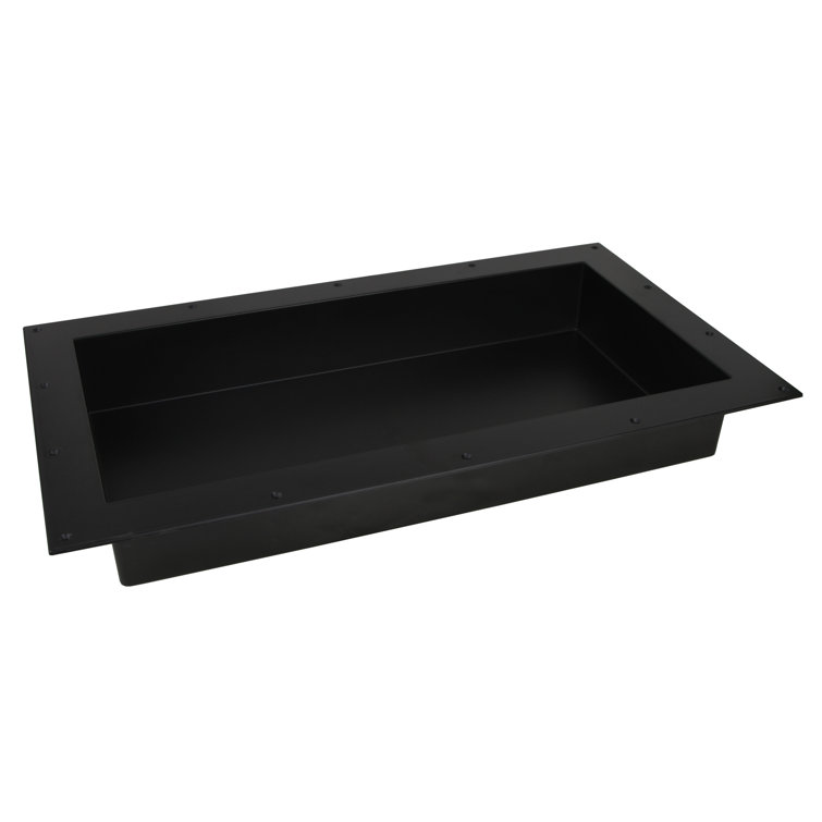 Black ABS Rectangular Recessed Shower Niche Shelf