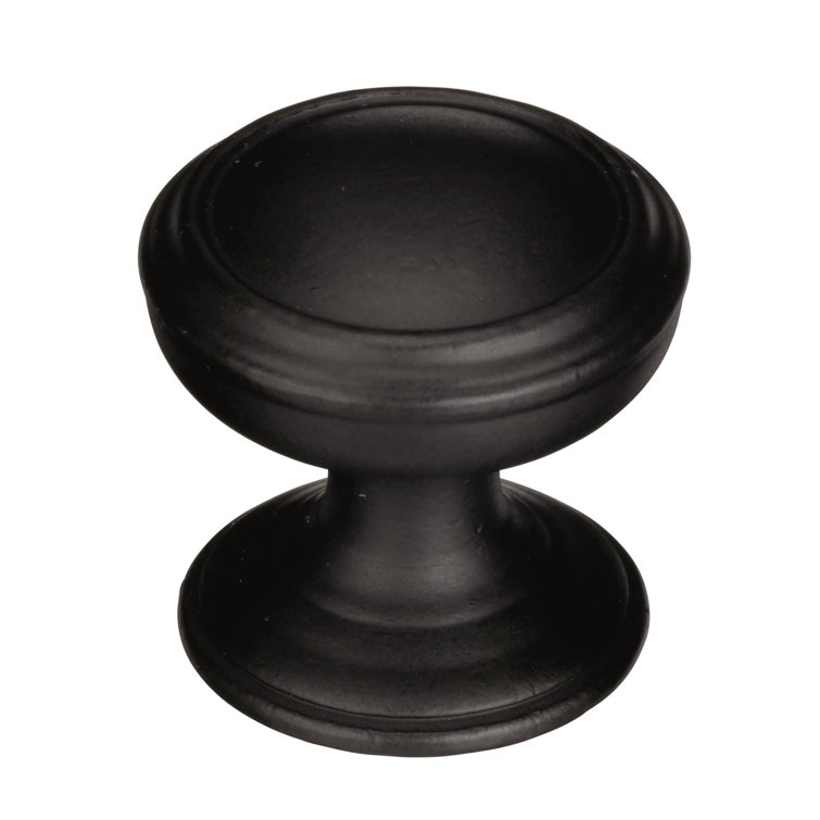 Industrial Black Bronze Round Cabinet Knob with Mounting Hardware