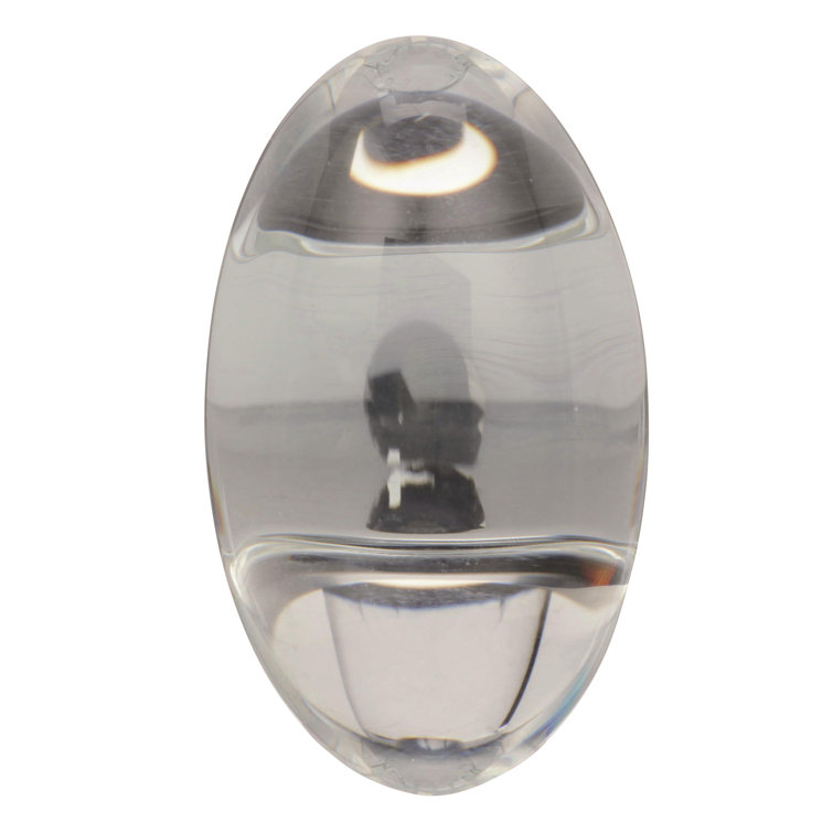 Clear Glass and Black Bronze Oval Cabinet Knob, 1-3/4 Inches