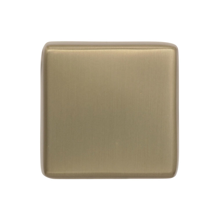 Golden Champagne Square Modern Cabinet Knob with Mounting Hardware