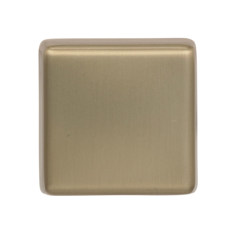 Golden Champagne Square Modern Cabinet Knob with Mounting Hardware