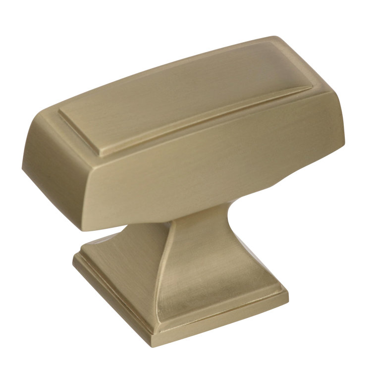 Golden Champagne Rectangular Modern Cabinet Knob with Mounting Hardware