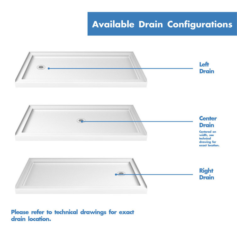 SlimLine 60" x 36" Biscuit Acrylic Rectangular Shower Base