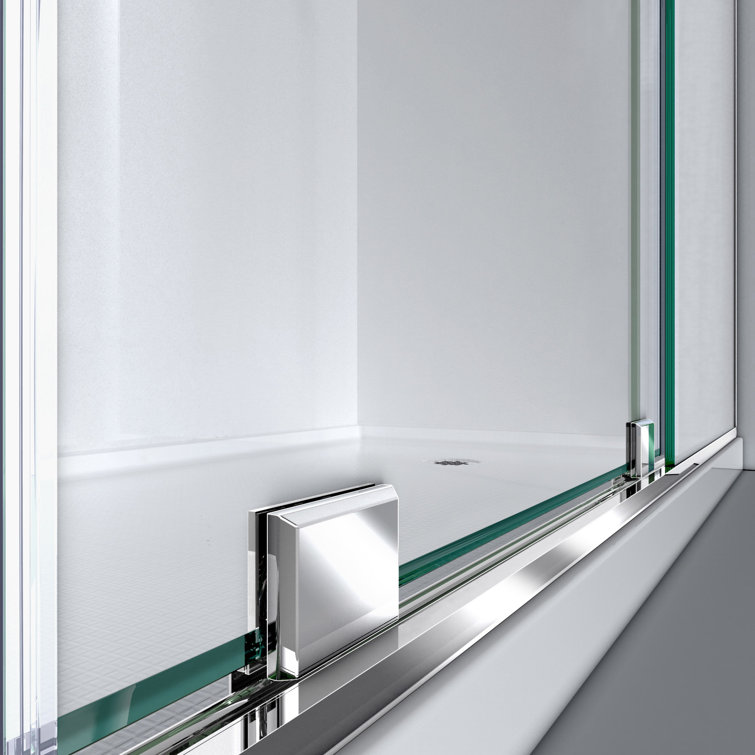 Mirage-X 60" Frameless Clear Glass Sliding Shower Door with Brushed Nickel Hardware