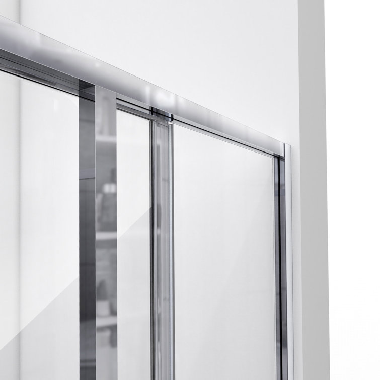 DreamLine Cornerview 36" Brushed Nickel Sliding Shower Enclosure with White Base