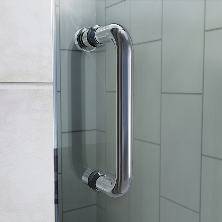 Flex 48" Chrome Semi-Frameless Pivot Shower Kit with Clear Glass