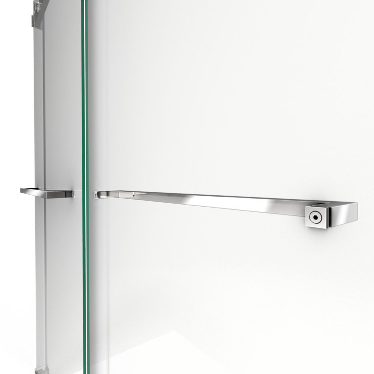 Essence Frameless Clear Glass Sliding Shower Door with Brushed Nickel Hardware