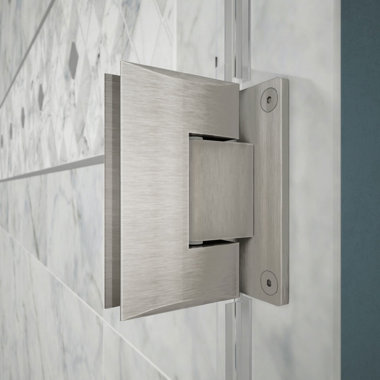 Unidoor Plus 61" Frameless Clear Glass Hinged Shower Door