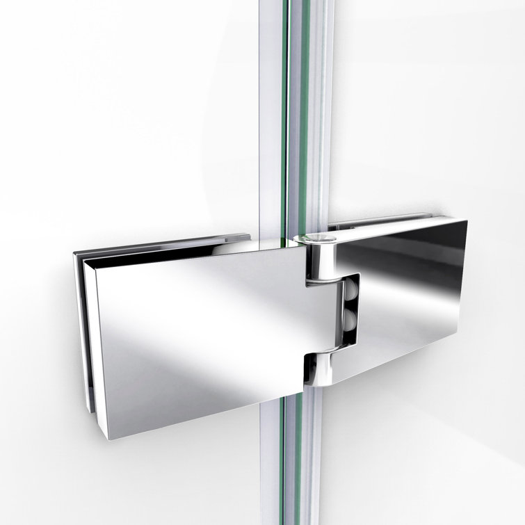 Aqua Ultra Frameless Clear Glass Shower Kit with Brushed Nickel Hardware