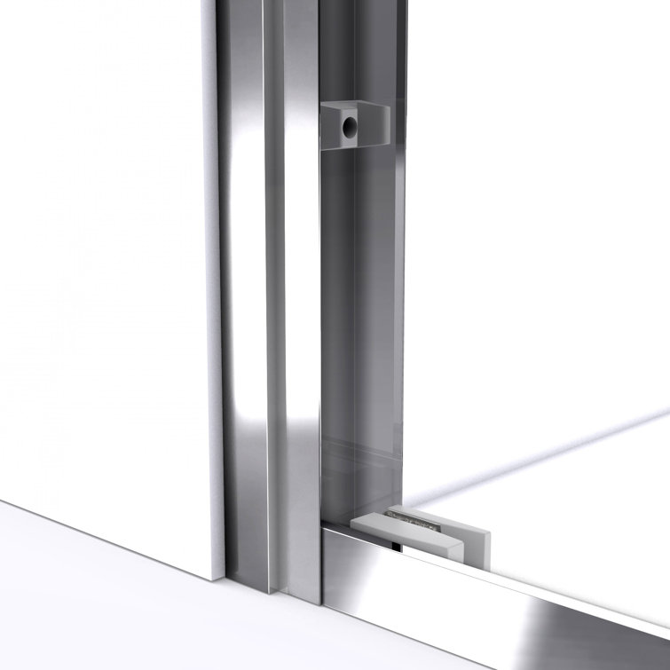 Duet 60" Frameless Clear Glass Sliding Shower Kit with Brushed Nickel Finish