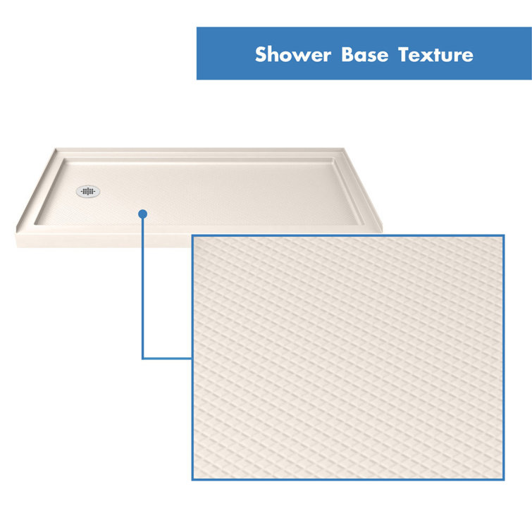 Infinity-Z 60" x 32" Matte Black Sliding Shower Kit with Clear Glass